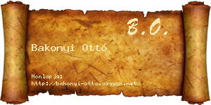 Bakonyi Ottó névjegykártya